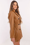 Chic Eco-Leather Women's Blazer Jacket for All Seasons