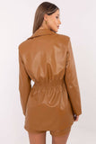 Chic Eco-Leather Women's Blazer Jacket for All Seasons
