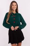 Elegant Women's Shirt with Decorative Bows & Classic Collar