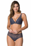 Elegant Gray Lace Push-Up Bra for Comfortable All-Day Wear