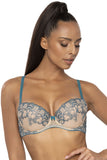Elegant Push-Up Bra with Embroidery and Removable Padding