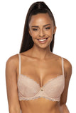 Elegant Lace Push-Up Bra with Adjustable Straps and Bow Detail