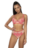 Elegant Beige-Pink Lace Trimmed Soft Bra for All-Day Comfort