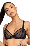 Elegant Black Bra with Lifting Cups and Gold Accents