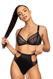 Elegant Black Bra with Lifting Cups and Gold Accents