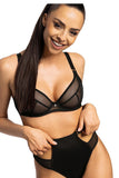 Elegant Black Bra with Lifting Cups and Gold Accents