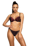 Elegant Black Lace Push-Up Bra with Plunge Cut Design