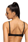 Elegant Black Lace Push-Up Bra with Plunge Cut Design