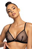 Delicate Sheer Triangle Bralette with Adjustable Straps