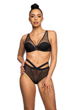 Chic Push-Up Bra with Dotted Tulle and Adjustable Straps