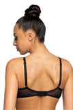 Chic Push-Up Bra with Dotted Tulle and Adjustable Straps