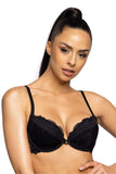 Elegant Lace Push-Up Bra with Plunge Neckline in Classic Colors