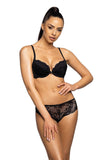 Elegant Lace Push-Up Bra with Plunge Neckline in Classic Colors