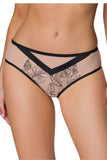 Elegant Beige and Black Embroidered Panties for Comfort