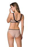 Elegant Beige and Black Embroidered Panties for Comfort