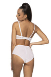 Lace High Waisted White Panties with Bow and Tulle Detail