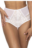 Elegant High-Waisted White Lace & Tulle Women's Panties