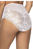 Elegant High-Waisted White Lace & Tulle Women's Panties
