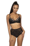 Elegant High Rise Black Lace and Tulle Women's Panties
