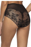Elegant High Rise Black Lace and Tulle Women's Panties