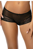Elegant Black Lace-Trimmed Mesh Panties for All-Day Comfort