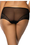 Elegant Black Lace-Trimmed Mesh Panties for All-Day Comfort