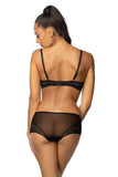 Elegant Black Lace-Trimmed Mesh Panties for All-Day Comfort