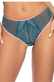 Turquoise Lace Panties with Pink Accents for Feminine Charm