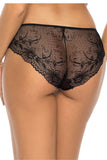 Elegant Lace and Mesh Black & Red Women's Panties
