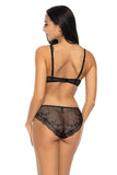 Elegant Lace and Mesh Black & Red Women's Panties