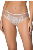 Elegant Floral Lace Thong in Beige-Milk for Women