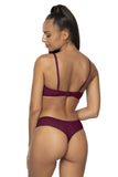 Elegant Beige and Purple Thongs with Embroidery and Bow