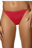 Elegant Lace-Trim Thong with Mesh Back - Two Colors Available