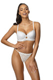 Delicate Lace Minimalist Thong with Cotton Gusset