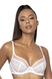 Elegant White Lace and Mesh Feminine Soft Bra