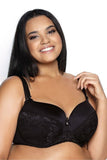 Elegant Padded Cup Bra with Lace and Jewelry Detail
