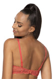 Elegant Brick Lace Bra with Adjustable Straps