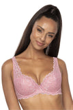 Delicate Pink Lace Bra with Adjustable Straps and Closure
