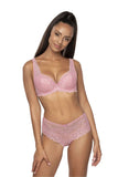 Delicate Pink Lace Bra with Adjustable Straps and Closure