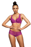 Elegant Magenta Lace Bra with Adjustable Straps