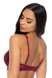 Elegant Burgundy Lace Bra with Adjustable Straps