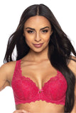 Elegant Ruby Lace Bra with Adjustable Straps and Closure