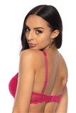 Elegant Ruby Lace Bra with Adjustable Straps and Closure