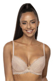 Elegant Lace Push-Up Bra with Adjustable Straps & Bow Charm