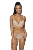 Elegant Lace Push-Up Bra with Adjustable Straps & Bow Charm
