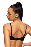 Elegant Navy Blue & Black Soft Bra with Embroidery Detail