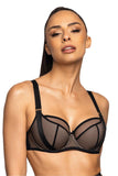 Elegant Black Semi-Padded Bra for Curvy Comfort