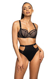 Elegant Black Semi-Padded Bra for Curvy Comfort