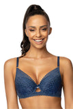 Flirtatious Lace Push-Up Bra with Jewelry Accent