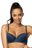 Lace Push-Up Bra with Removable Pads and Adjustable Straps